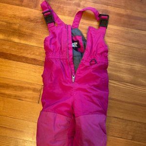 Kids Squall Waterproof Iron Knee Bibs - pink, size 3T snow pants